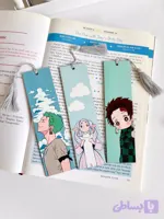 بوکمارک چوبی نقاشی شده Zoro, Tanjiro, Frieren