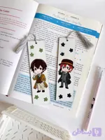 بوکمارک چوبی نقاشی شده Dazai و Chuuya