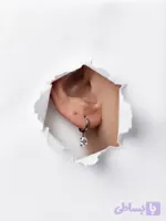 گوشواره زنانه نقره آویز نگین بیضی