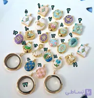 لاکت طلایی مینا کاری شده