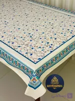 سفره پارچه ای (طرح چشمه گلها) جنس مخمل ابریشم ضد لک