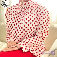 شومیز زنانه مجلسی یقه پلیسه و یقه پاپیون کرپ بوگاتی