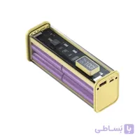 قاب پاوربانک 8 سلول 18650 شفاف 22.5 وات فست شارژ – دارای آمپرمتر