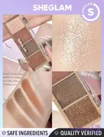 پالت سایه 4 رنگ کانفیدنت شیگلم Sheglam Essential Square Eyeshadow Confident
