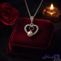 پلاک جواهری نقره مدلSv1890،رنگ سفید عیار925