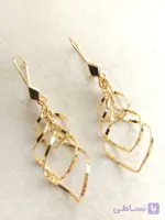 گوشواره جواهری نقره عیار925رنگ‌طلایی مدلSv0908