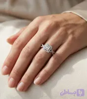 انگشتر نقره زنانه ۹۲۵ جواهری امرالدکات - نقره ونیز