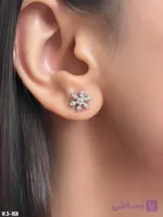 گوشواره نقره جواهری میخی عیار925 مدلSv1445