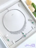 سرویس جواهری نقره ایتالیایی،مدلSv1422،رنگ سفید عیار925