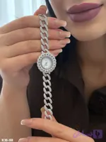 ساعت جواهری نقره کارتیه موتور اصل ژاپن عیار۹۲۵ مدلSv2306
