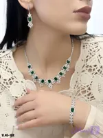 سرویس جواهری نقره مدلSv1461 سنگ سبز عیار925