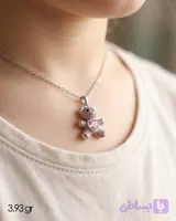 پلاک جواهری نقره خرسی عیار925 مدل Sv6036