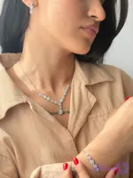 سرویس نقره ۹۲۵ زنجیری زنانه فلاور