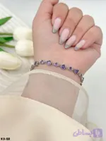 دستبند جواهری نقره زنانه طرح قلب عیار925 مدلSv1091