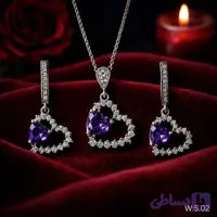 نیمست جواهری نقره طرح قلب عیار925مدلSv4939