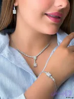 سرویس نقره زنانه ۹۲۵ زنجیری امرالدکات