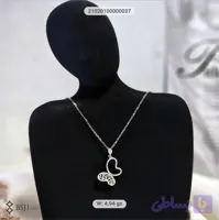 پلاک جواهری نقره طرح پروانه ایتالیایی عیار۹۲۵ مدلSv5055