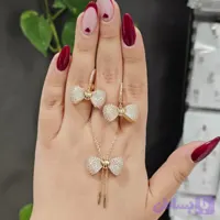 نیمست جواهری نقره طرح پاپیون عیار925 مدل Sv1131