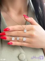 نیمست جواهری نقره زنانه عیار925مدل Sv1079