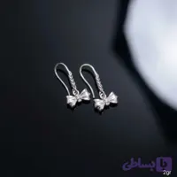 گوشواره جواهری نقره ایتالیایی پاپیون عیار925 مدل Sv7028