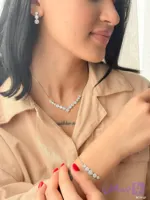 سرویس زنجیری نقره زنانه فلاور عیار925 مدل Sv2142