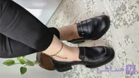 لوفر چرم زنانه دو رنگ مشکی قهوه‌ای برند رایکا