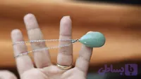 گردنبند سنگ اونتورین طبیعی و اصل با زنجیر استیل رنگ ثابت