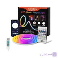 ریسه نئون فلکسی RGB-IC برنامه‌پذیر 5 متری رونده و حساس به صدا