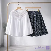 ست دخترانه عیدانه شومیز دامن بهاری لنین