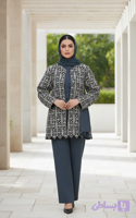 کت مخمل سوزن دوزی زمینه مشکی