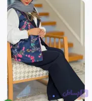 وست ژاکارد طرح دار ، رنگ سرمه ای، 3 سایز