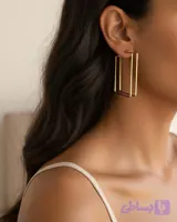 گوشواره اشکال هندسی مربع طلایی