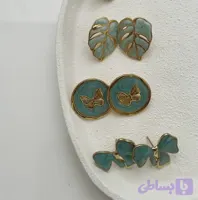 گوشواره های مینیمال سبز