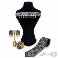 نیم‌ست گردنبند و گوشواره سوزندوزی بلوچ