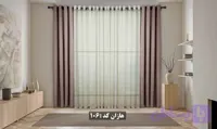 پرده آماده کتان/هازان کد ۱۰۶ - رنگ نسکافه ای رزگلد
