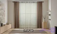 پرده آماده کتان/هازان کد ۱۰۴ - رنگ نسکافه ای تیره