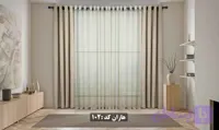 پرده آماده کتان/هازان کد ۱۰۲ - رنگ استخونی تیره