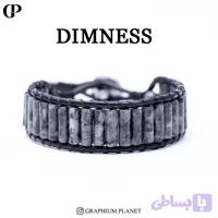 دستبند Dimness با سنگ لایروکیت و بندچرم