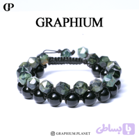 دستبند Graphium با سنگ جاسپر کامبابا و سنگ عقیق سیاه