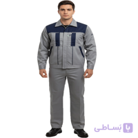 لباس کار دو تیکه استخوانی آبی نفتی ست ورک پرو