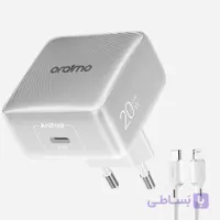 شارژر دیواری 20 وات اورایمو به همراه کابل لایتنینگ مدل OCW-5201