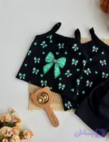 تاپ و شورتک مشکی طرح پاپیون