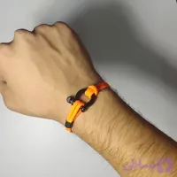 دستبند امگا طنابی رنگ نقره ای