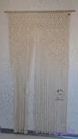 پرده مکرومه دستبافت طرح رویش(برگ)