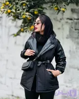کاپشن زنانه مموری ضدآب آستین چرم