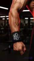 مچ بند بدنسازی کشی Bahman Strength (طرح مشکی با چسب قرمز)