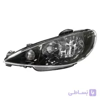چراغ جلو پژو 206 داخل مشکی مارک مدرن (پکیج جفتی فابریک و اسپرت)