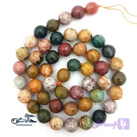 ریسه مهره سنگ طبیعی گلدن اوشن جاسپر تراش سایز 8