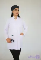 روپوش سفید ترگال زنانه – یقه سه‌سانتی