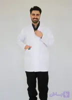 روپوش پزشکی مردانه – یقه شکاری با پارچه ترگال کج‌راه